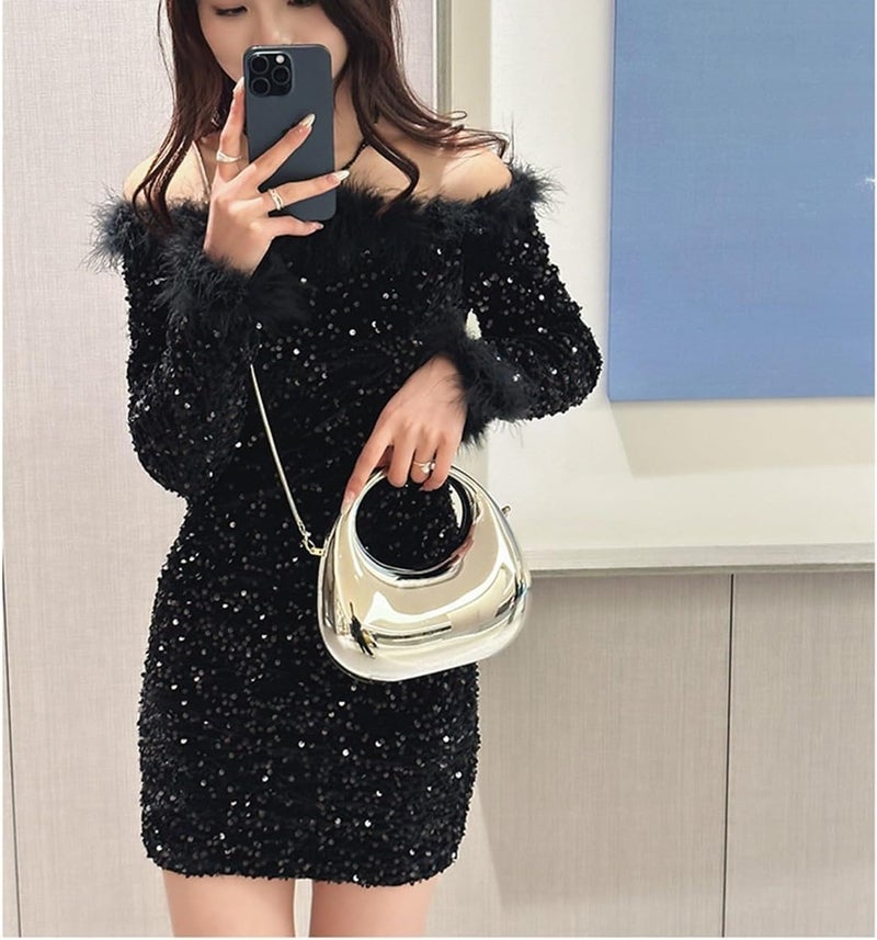 GSYPS Acrylic Handbags for Women Cute Acrylic Clutch Small Unique Purse Trendy Metal Evening Bag for Party Cocktail - Image 4